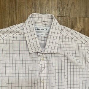 Mizzen+Main Shirt Men's XL Leeward Collection Button-Down White Striped Wicking